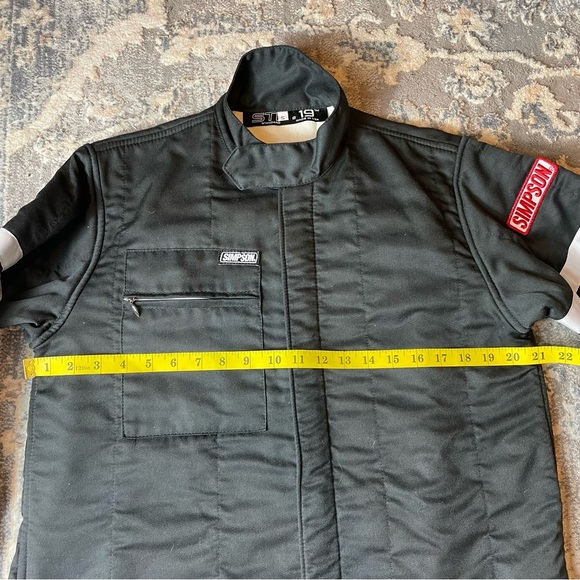 Simpson Black Bomber Jacket with White Accents - Picture 2 of 7